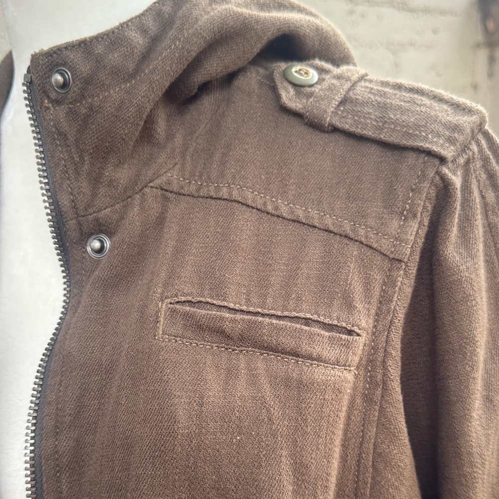 Free People Utility Jacket Faded Olive Brown Size S - Picture 6 of 14